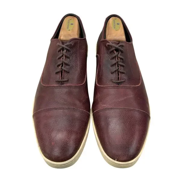 Allen Edmonds Shoes Mens 10.5 D Brown Leather Cap Toe Park Avenue Sneakers